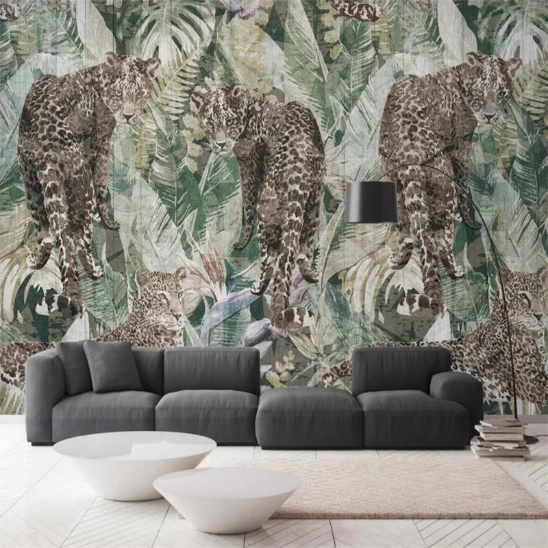 

3D Wallpaper Mural Vintage Animals 3D Photo Mural For Living Room Bedroom TV Background Room Decor Painting Wallpaper