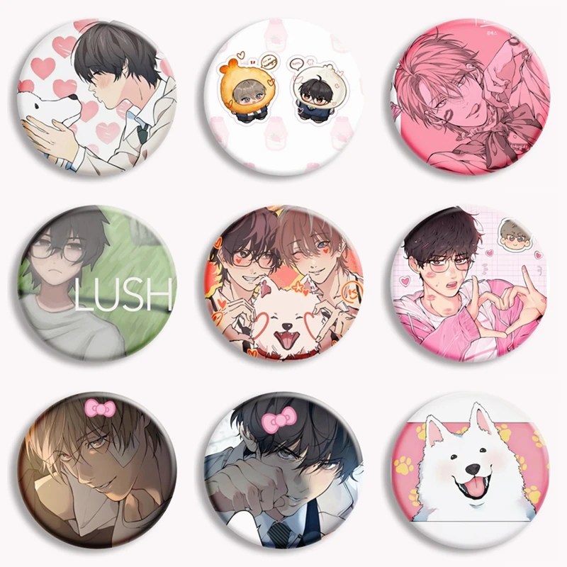 Pin de botón suave coreano BL Manga Lost in The Cloud, Bai Xianyun Yanhe Na Campus, insignia de amor, broche de cómic, decoración de bolso, regalos para fanáticos, caliente