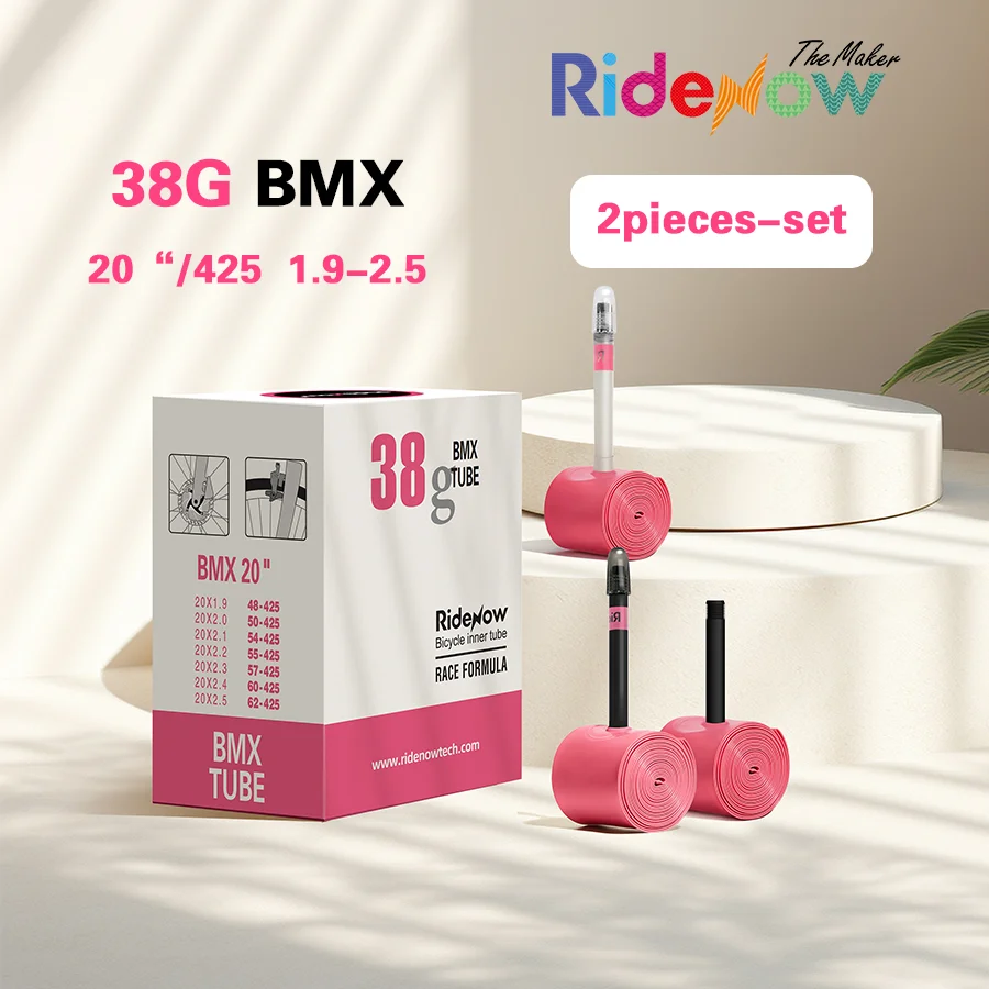 RideNow BMX Fahrrad-Schlauch 20 Zoll 38g TPU-Schlauch 425/1.9-2.5 2-teiliges Set
