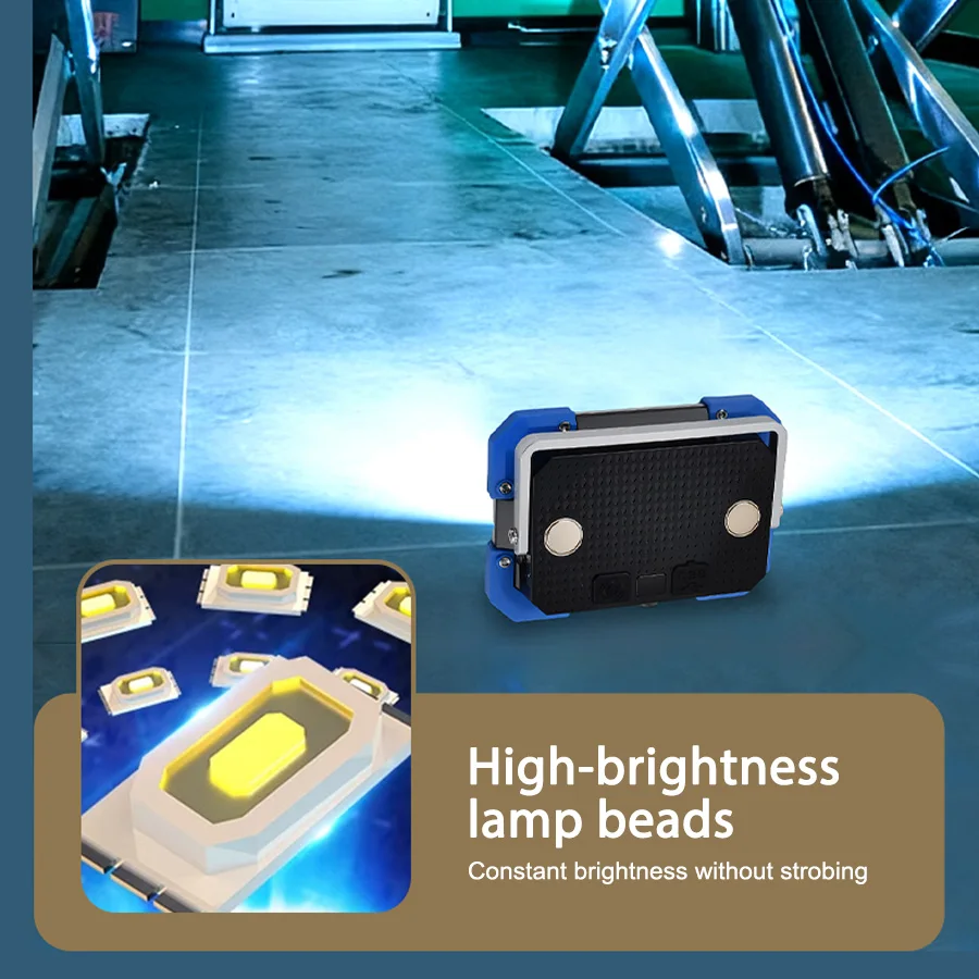 فائقة السطوع LED ضوء العمل فانوس قابل لإعادة الشحن المدمج في 3 بطاريات 18650 المحمولة المغناطيس مصباح يدوي مقاوم للماء للتخييم