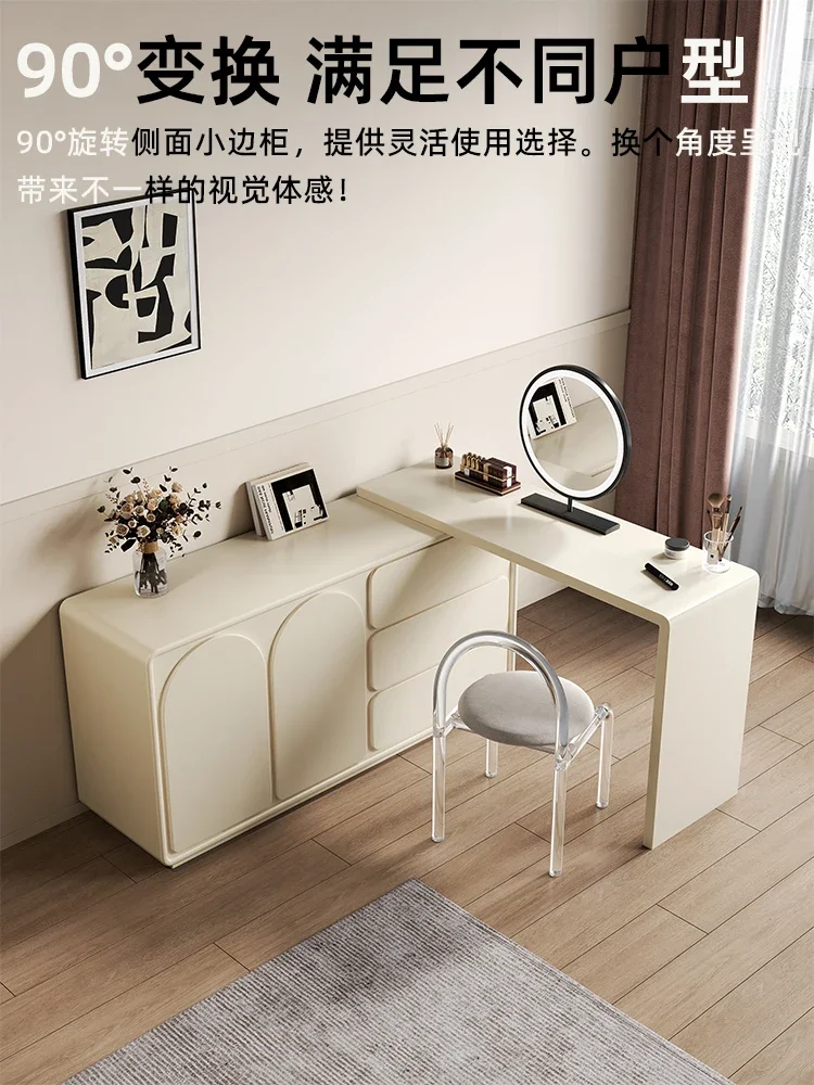 White Stretchable Storage All-in-One Cabinet Cream Style Bedroom Fairy Dresser Chest of Drawers