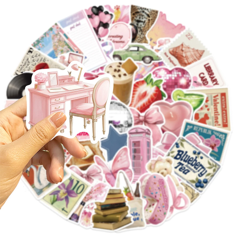 10/30/50 個かわいいピンク Y2K ガール美的ステッカーデカール DIY ラップトップ電話スクラップブック日記冷蔵庫装飾ステッカー子供のおもちゃ