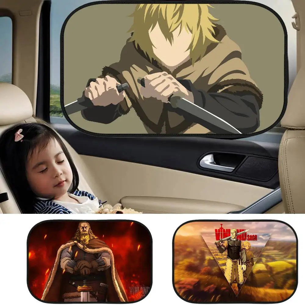 

V-Vinland Saga аниме мультфильм солнцезащитный козырек для бокового окна автомобиля электростатические шторы защита от солнца для ребенка 99,9% УФ-блокировщик