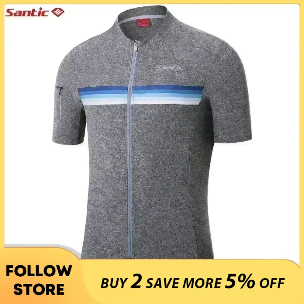 Santic เสื้อเจอร์ซีย์นักปั่นแขนสั้นผู้ชาย MTB จักรยานเสื้อขี่ถนนแห้งเร็วระบายอากาศกลางแจ้งฤดูร้อนเสื้อผ้าจักรยาน S-XXL