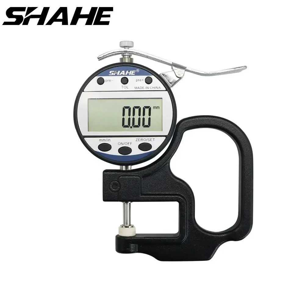 SHAHE Digital Thickness Gauge12.7/25.4mm 0.01mm Thickness Meter Inch/Metric, Suitable for Paper/Film/Leather/Wire Thickness