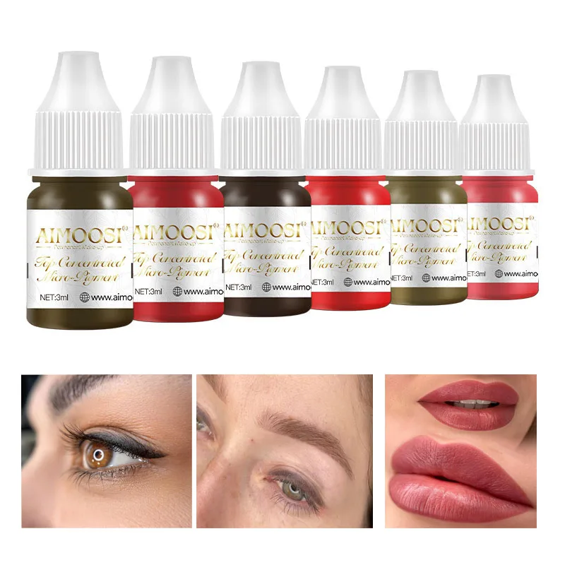 AIMOOSI 3ml Top Tattoo Microblading Paint Ink Pigment For Semi Permanent Body Art Eyebrows Eyeliner Lips Tint Makeup Supplies