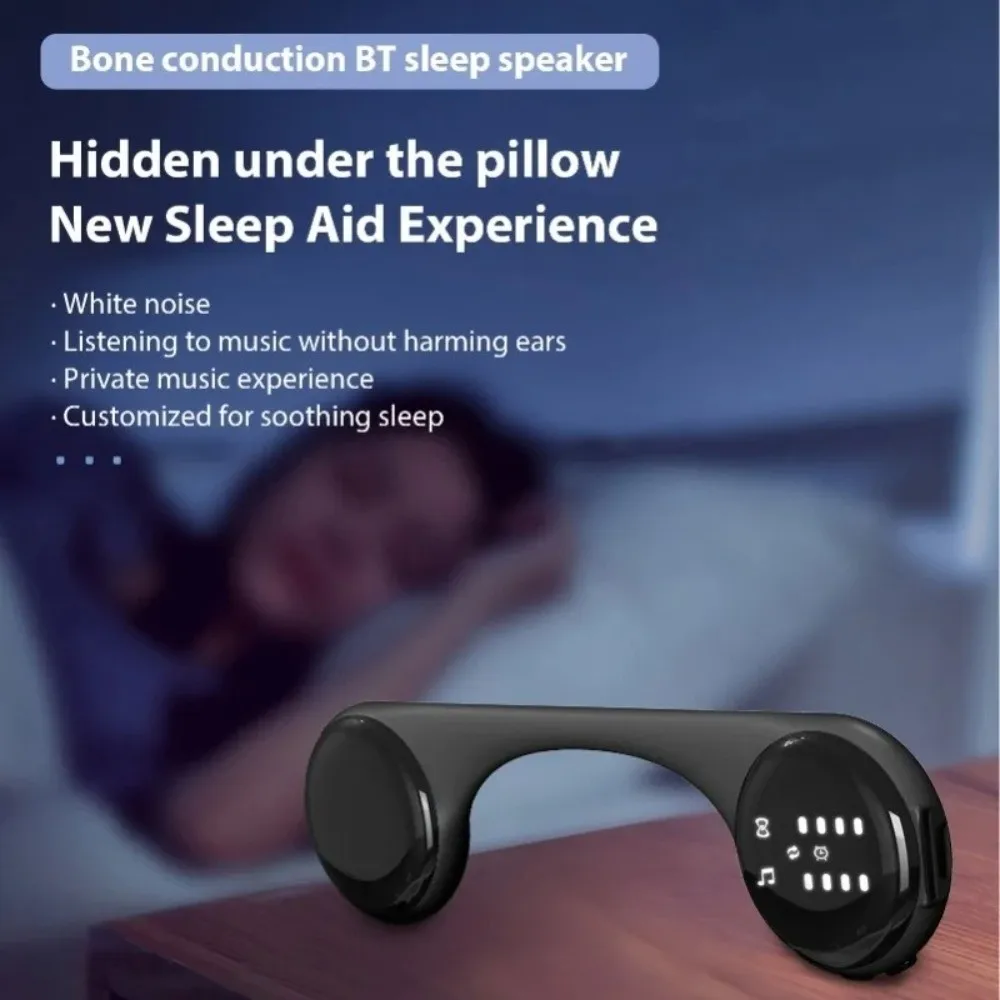 bluetooth-54-骨伝導-bluetooth-スピーカー-led-ディスプレイ-hifi-ステレオサウンド-枕の下スピーカー-軽量-tf-カード対応