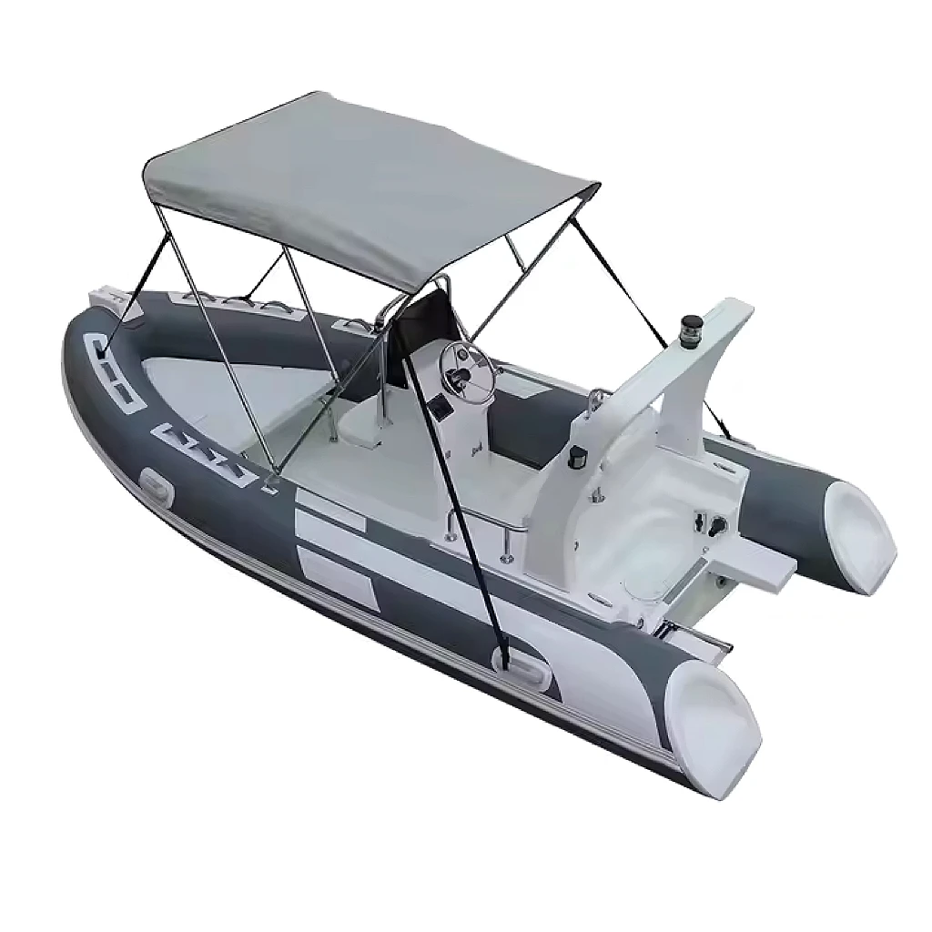

16ft Sport Rowing Inflatable PVC Hypalon Fiberglass Rib 480 Boat Yacht Lake Fishing Surfing Engine Combo Set