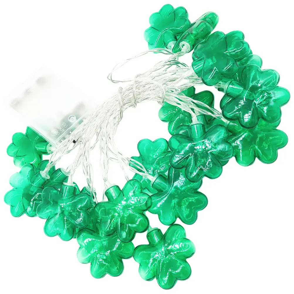 

Светодиодная гирлянда в форме клевера ко Дню Святого Патрика, без декоративных сказочных огней, для вечеринок