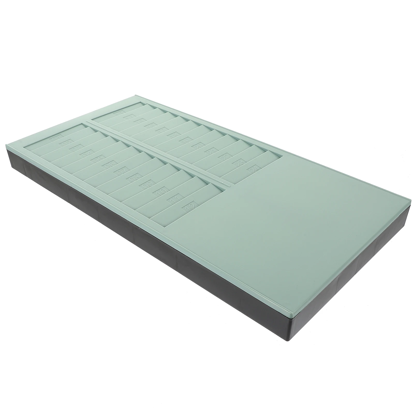 

24 Slots Card Plastic Rack Holder Plastic Rack Office Organizer Time Storage Attendance Cards Machine Accessory Vintage Desk