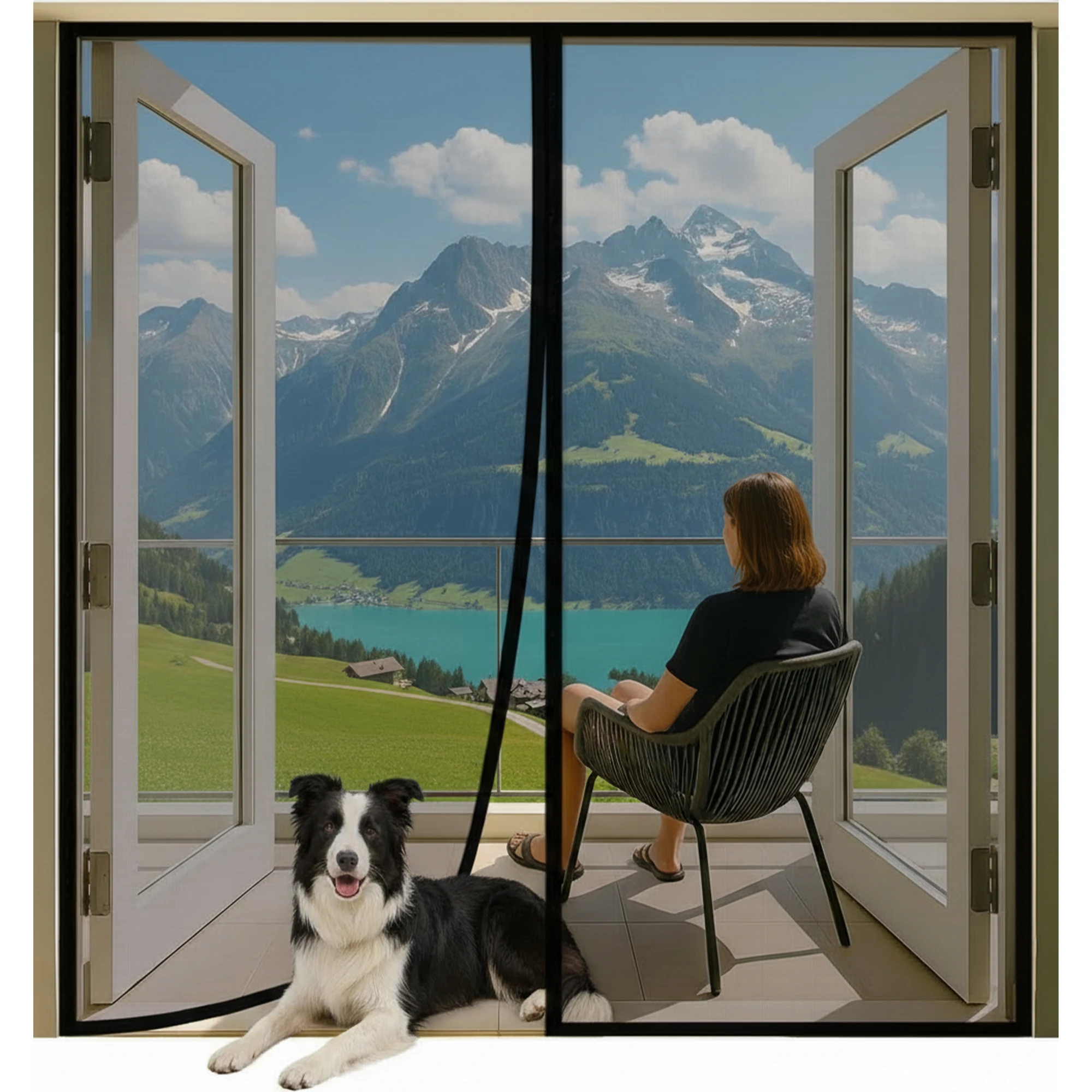 2026 Upgraded Magnetic Screen Door - Reinforced PP Nano Mesh, Heavy Duty Hands-Free Auto-Seal, Windproof & Pet Friendly