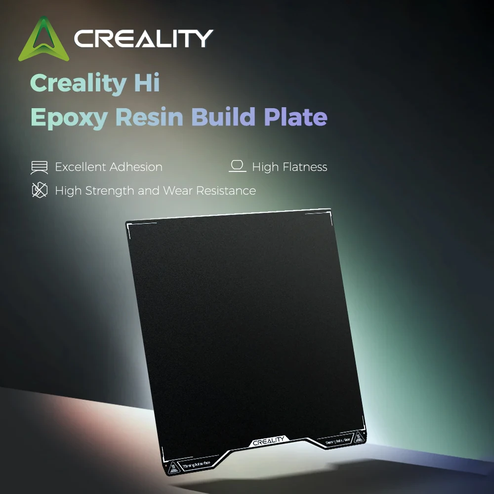 

Creality Hi Build Plate Двусторонняя черная текстурированная/эпоксидная смола Build Plate Дополнительная платформа для 3D-печати для Creality Hi