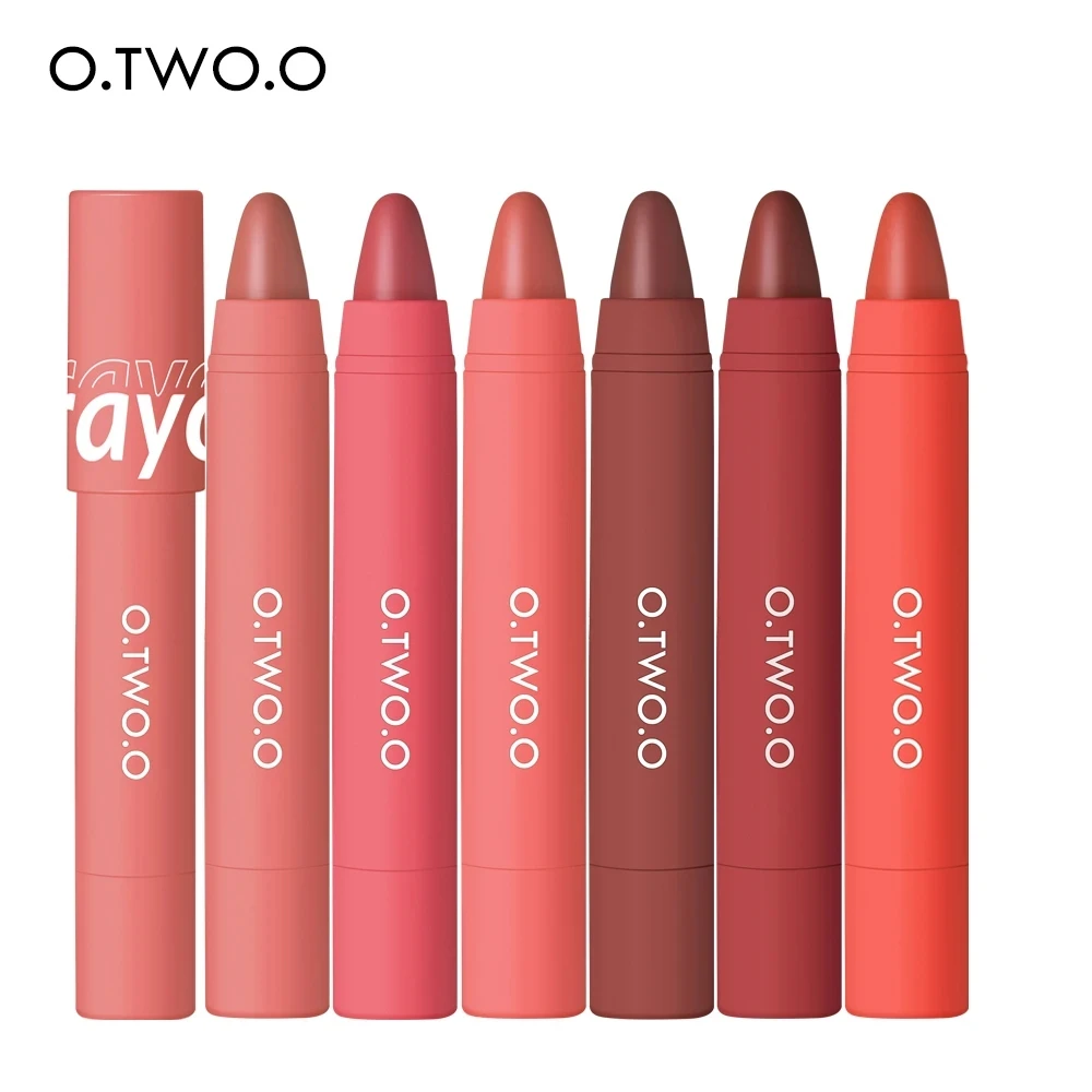 O.TWO.O 6pcs 6 Colors Lipstick Pencil Velvet Matte Finish Lip Liner Waterproof Long Lasting Sexy Lip Stick Pen Makeup