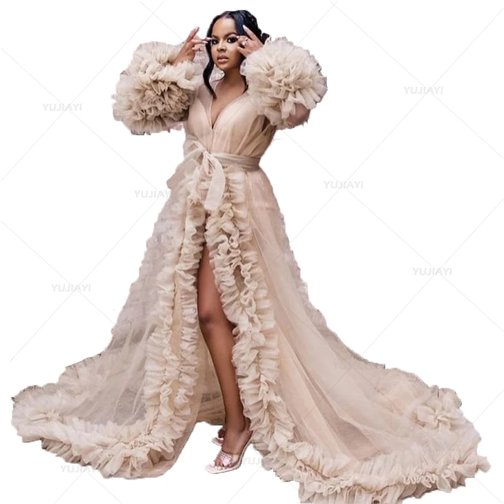 Robe de Bal en Tulle Moelleux pour Femme, Pyjama Boudoir à Manches sulf, Vêtements de Nuit, pour ixde Mariage