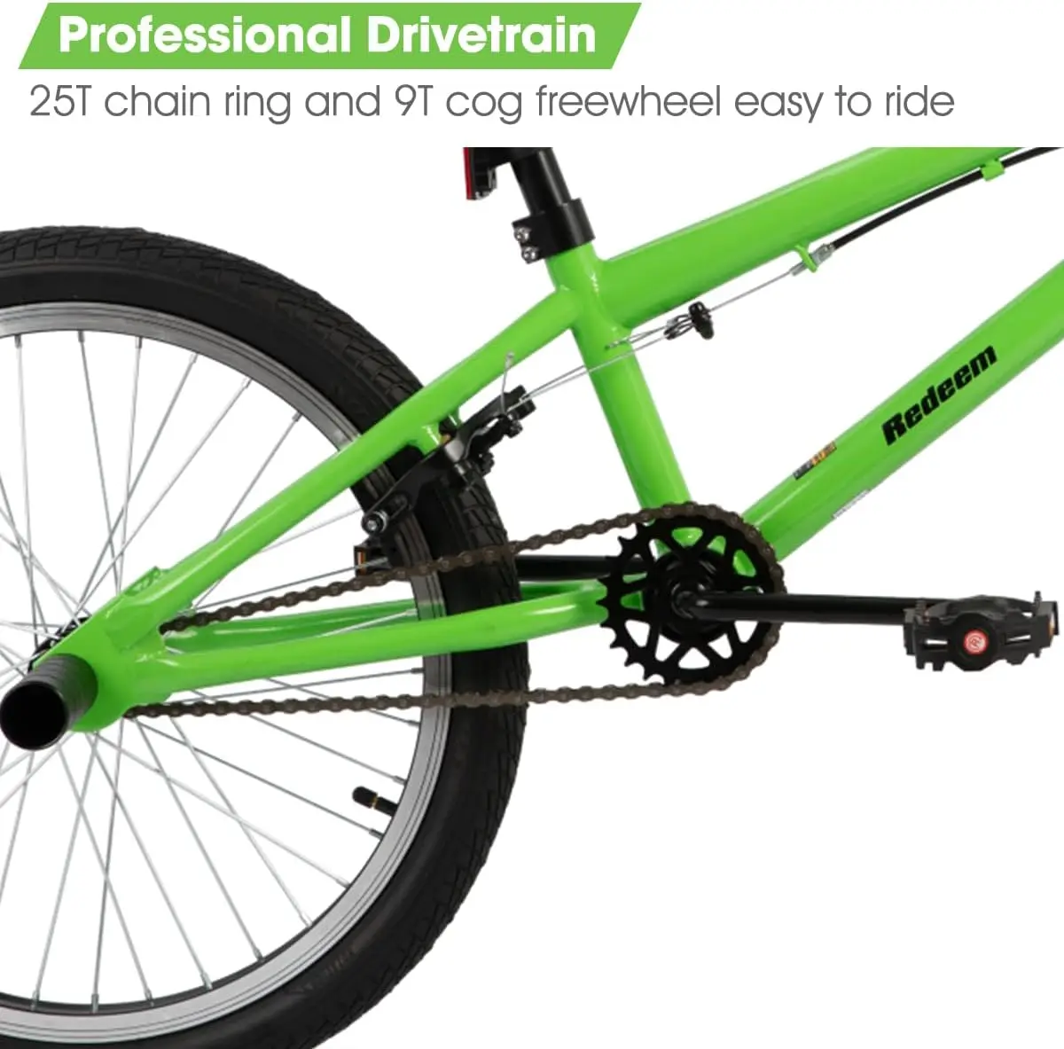 دراجة BMX للأطفال مقاس 20 بوصة للأولاد والبنات من سن 5 إلى 12 سنة، جيروسكوبي 360 درجة و4 أوتاد، دراجة أطفال للمبتدئين من المستوى إلى المتقدم R