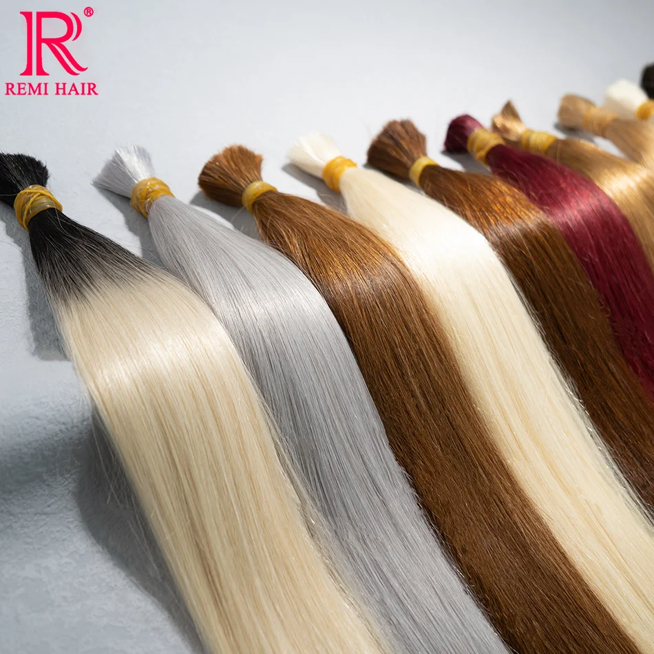 Human Hair Bulk No Weft Straight Virgin Vietnamese Human Hair Extensions Original Women Colored Hair  Weaving Hair for Braiding