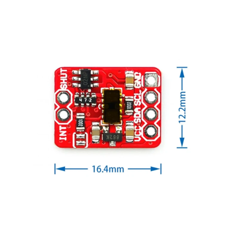 VL53L1X Laser Ranging Sensor Module TOF Time of Flight Ranging 4m Ranging Black Board Red Board Optical cover plate