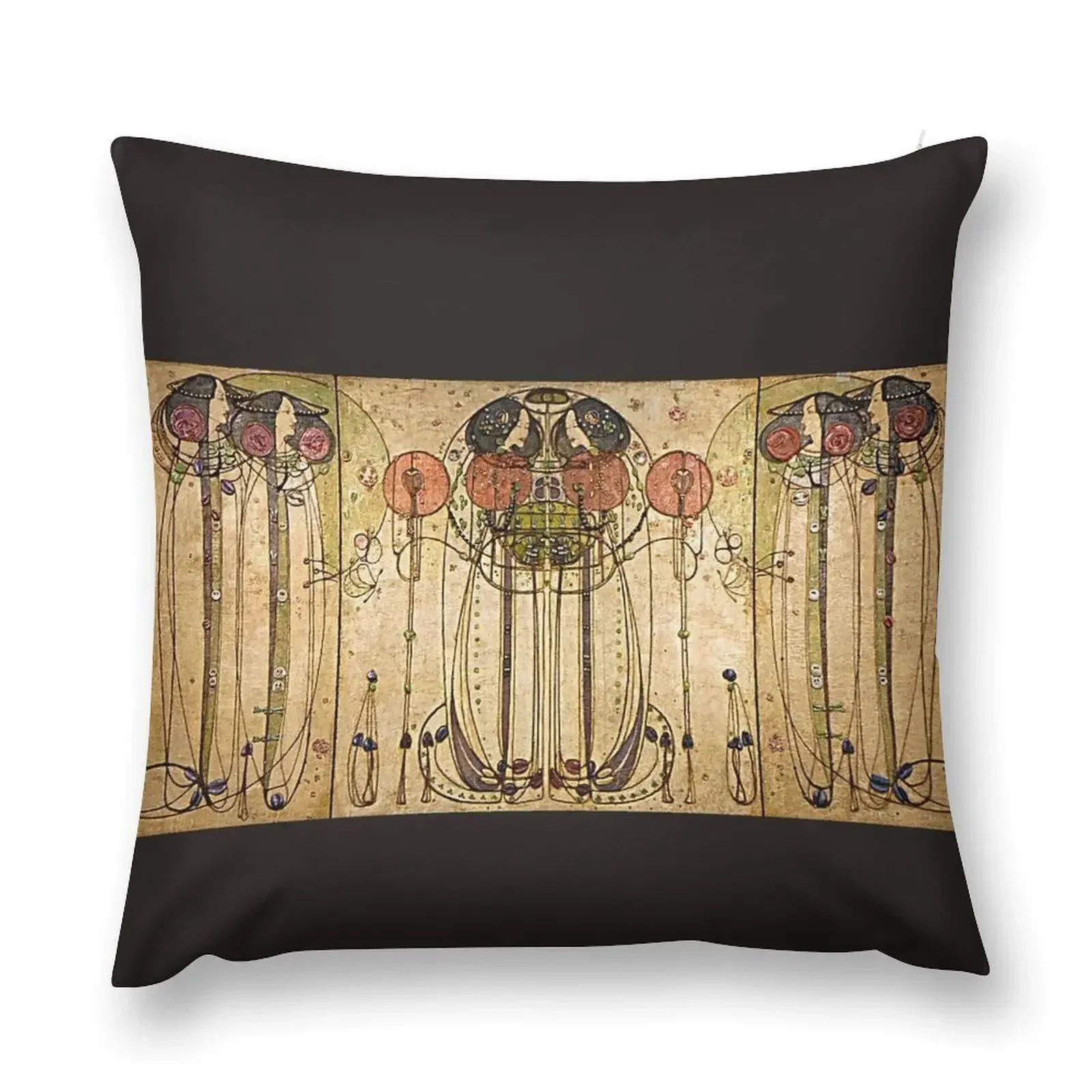 

Art Nouveau Charles Mackintosh The Wassail Throw Pillow Cushion Cover Luxury Sofa Cushions pillow