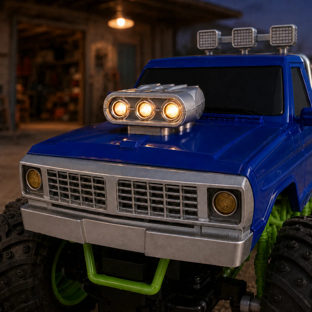 Rc Truck Monster - Caminhão RC Off-Road Verde Neon 4X4