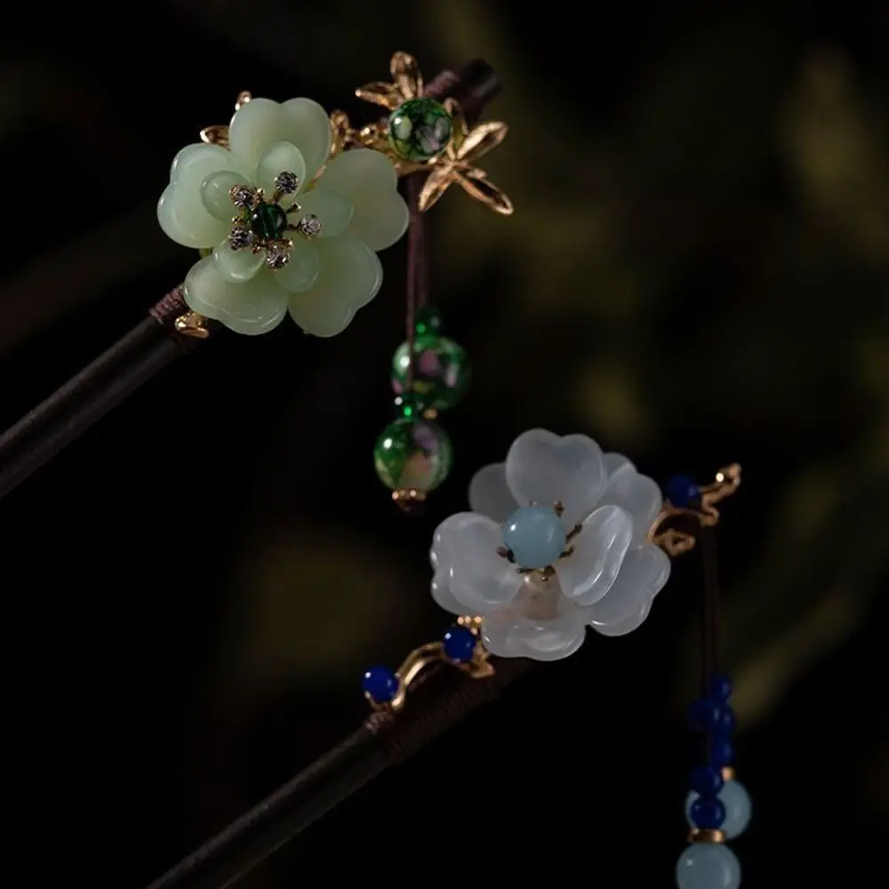 

Imitation Jade For Women For Ladies Disk Hair Hanfu Wooden Hair Fork Hair Accessories Chinese Style Hairpin Flower Hair Sticks