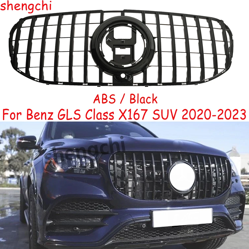 GLS X167 kisi gaya GT untuk Mercedes Benz GLS Class X167 SUV GLS450 GLS580 GLS450d kisi Bumper depan 2020-2023