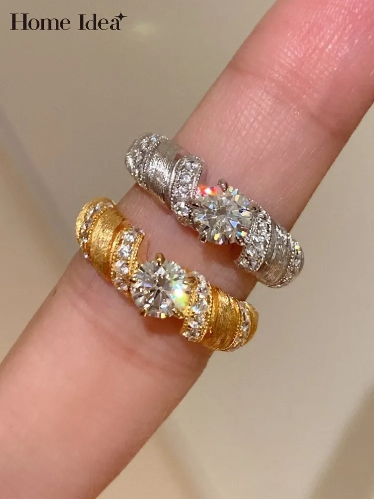 

Designer 925 Sterling Silver Vintage Women Ring Diamond Luxury Fine Jewelry Party Banquet Fashion Ladies Accessories Rings New