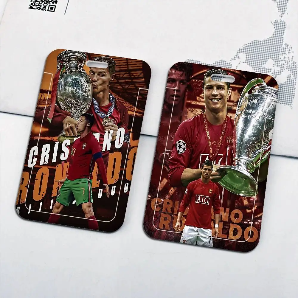 C-Cristiano R-Ronaldo CR7 Working Bank Credit Card Holders With Long Lanyard Employee Name ID Card Cover Holder Accessories