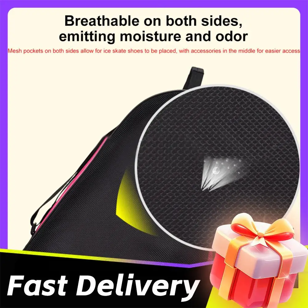 

Kids Ice Skate Bag with Sides Mesh Pockets Thicken Skates Storage Bag Single Shoulder/Handheld Roller Skate Accessories for Kids