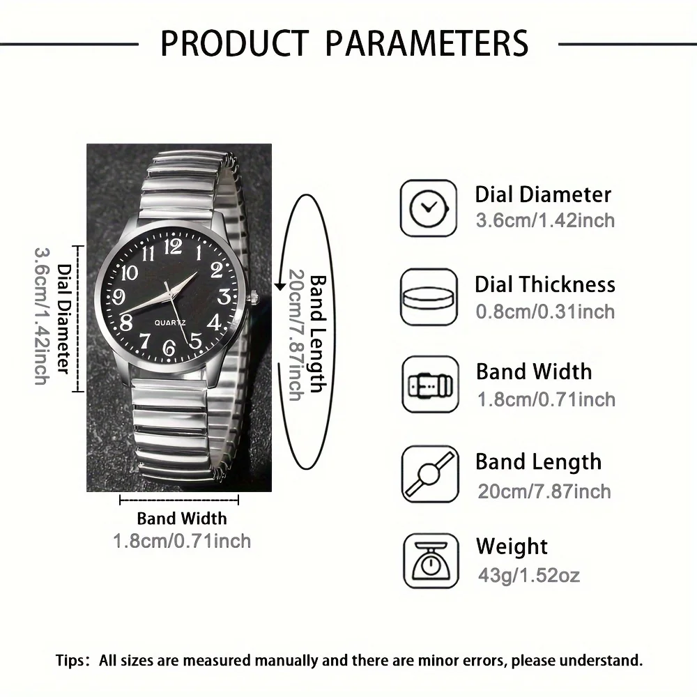 2-piece  couple watches, combining business and sports styles, suitable as Valentine's Day and New Year gifts