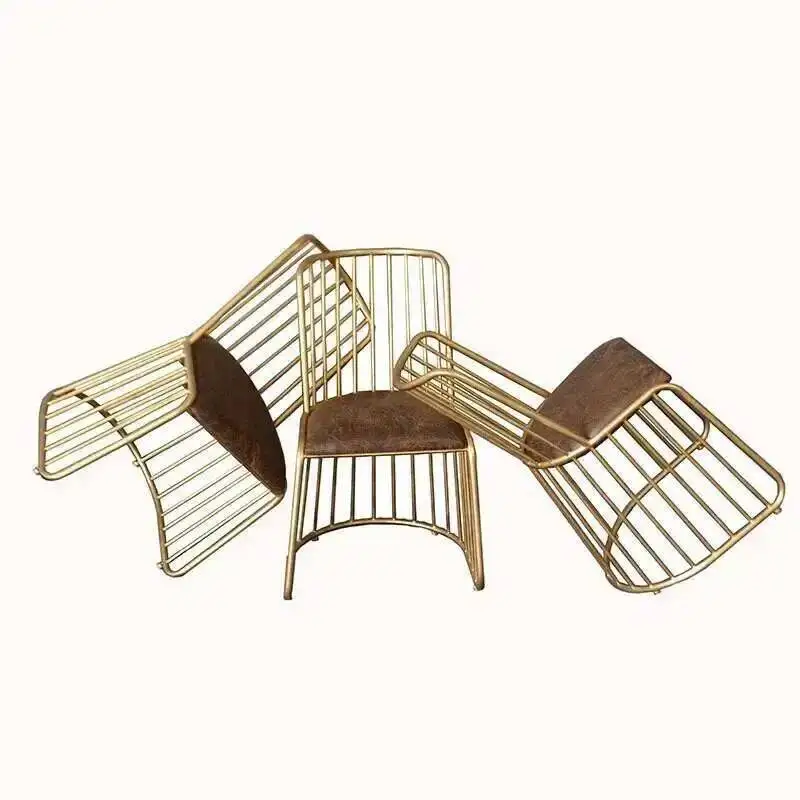 

Designer Bar Nordic Kitchen Wrought Chairs Iron Furniture Hotel Golden Back Bar Chair Light Luxury Living Room Leisure Bar Stool