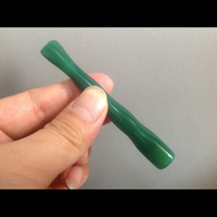 Exquisite Chinese Handmade Natural Green Agate Jade Cigarette Filter Pipe