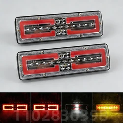 2Pcs Trailer Tail Light 12V 24V Rear Cargo Lights Truck Back Headlights Tractor Taillight Dynamic Turn Signal Brake Reverse Lamp