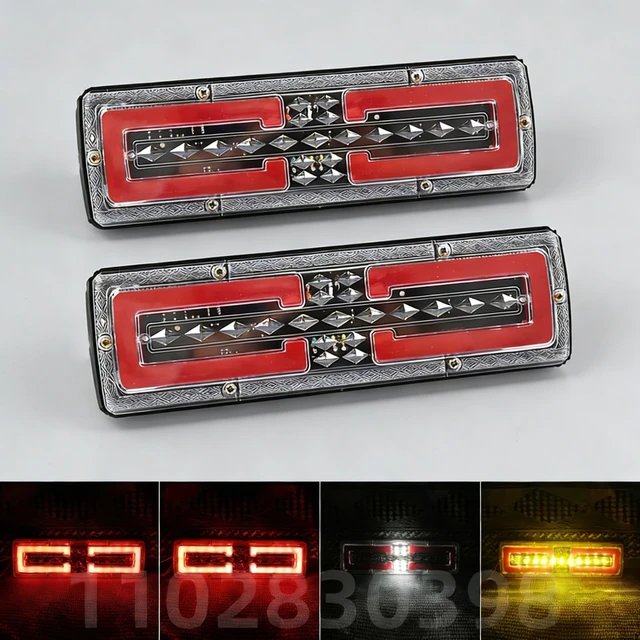 2 szt. Lampy tylne do przyczepy 12V 24V, tylne światła ładunkowe, lampy tylne do ciężarówki, światła tylne do ciągnika, dynamiczne kierunkowskazy, światła hamowania, światła cofania