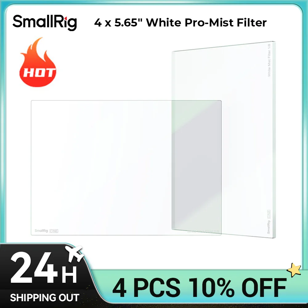 SmallRig CINE 4 x 5.65 White Mist 1/8 1/4 Filter Meet High Standards of Cinematic and Video Production Two Version ,Portable