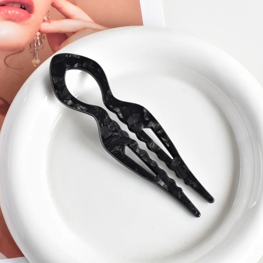 1 Stück Acryl-Fischschwanz-U-förmige Haarnadel - Französische Twist-Haarnadel - Lazy Bun Haarnadel - Geeignet für alle Haartypen – Detail 6