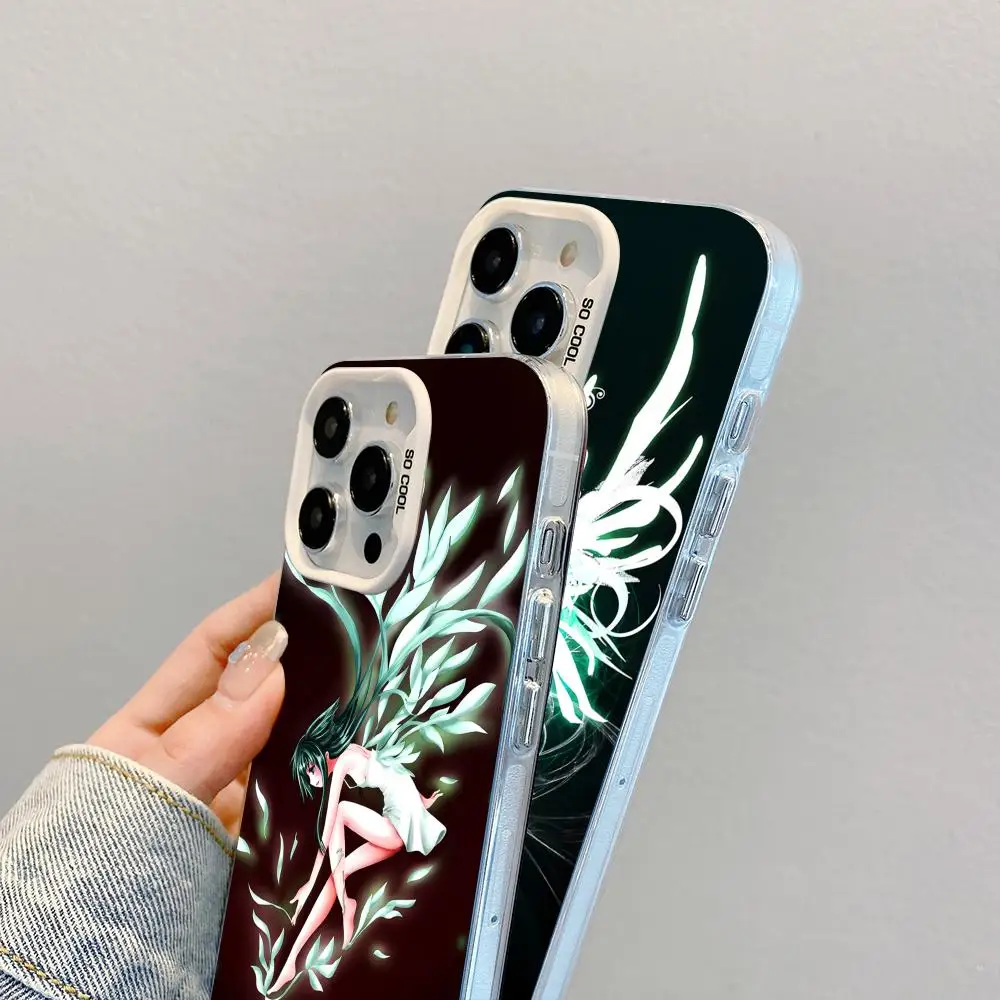 Saya no Uta حافظة هاتف محمول لهاتف آيفون 17 16 15 14 13 12 11 X XR XS 8 7 Air Pro Max Plus غطاء أبيض شفاف ملون