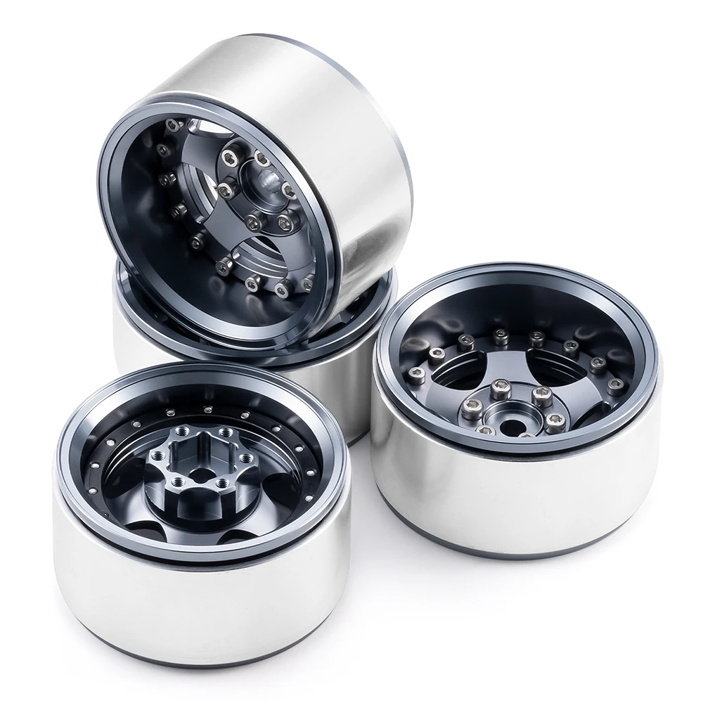 MIBIDAO 4 قطعة 2.2 بوصة 30 مللي متر سبائك الألومنيوم Beadlock جنوط عجلات محور ل محوري RBX10 الشبح TRX-4 1/10 RC الزاحف سيارة ترقية أجزاء #6