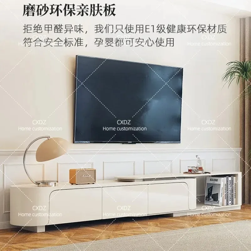 Tongyu special French cream wind coffee table living room household small apartment simple size round coffee table TV cabinet