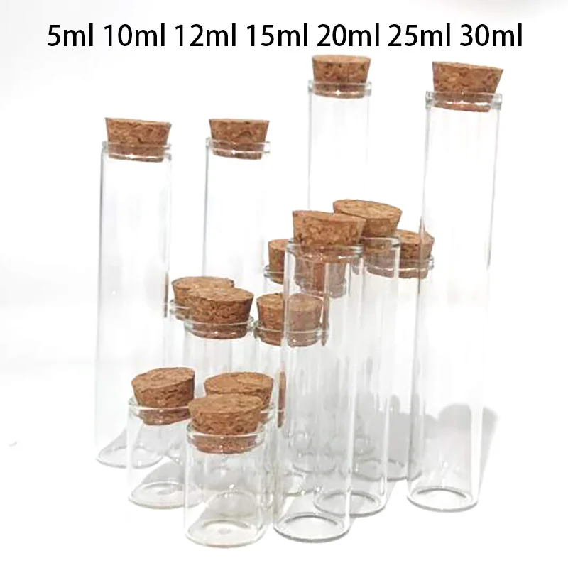 50/10/30 pcs/lot Diameter 22mm Dragees Glass Bottle Glass Jars Test Tube Stopper Container Small DIY Crafts Tiny Bottle