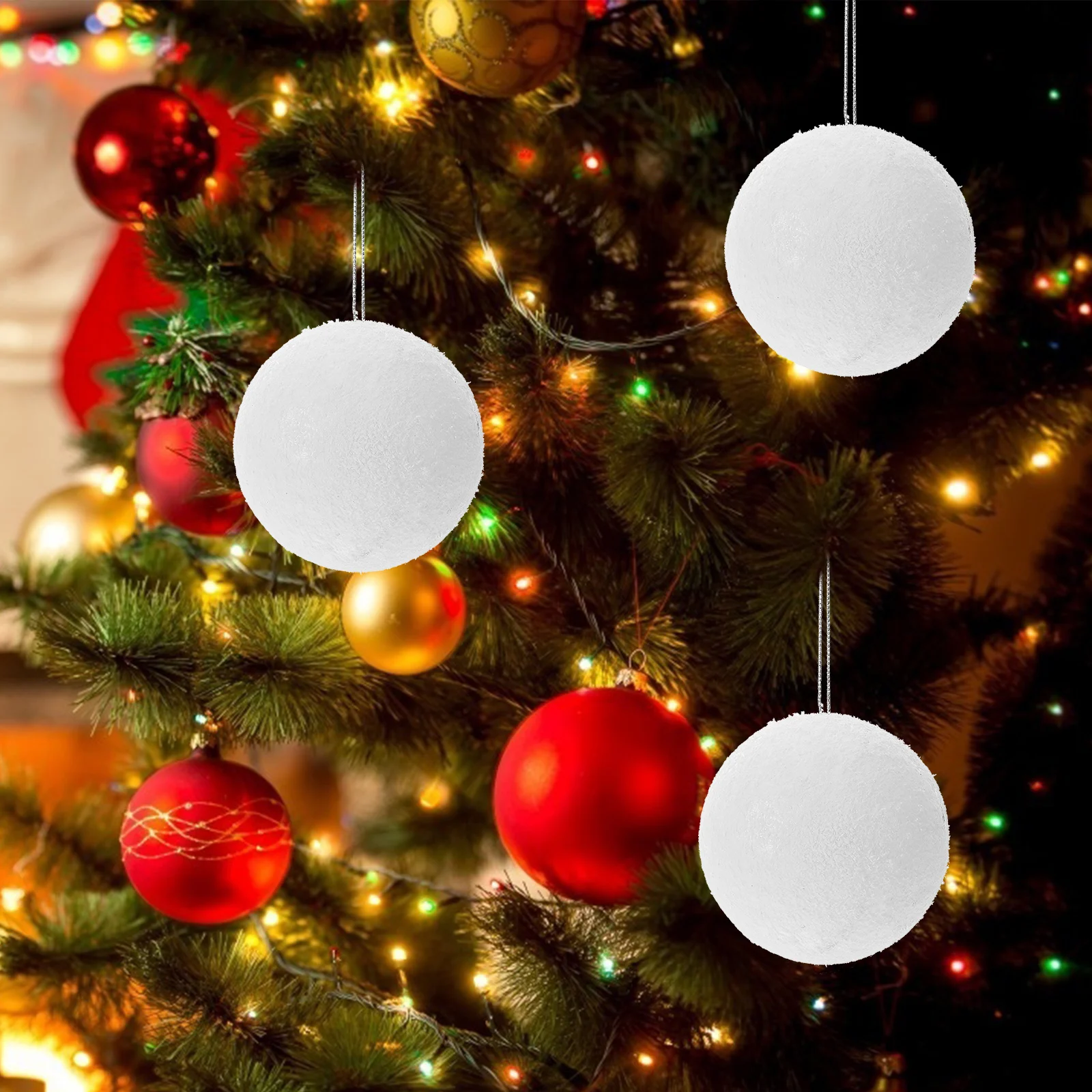 

6 Pcs Snowball Decoration Indoor Christmas Tree Bauble Fake Stocking Stuffer Art Clear Fillable Ornaments Mini