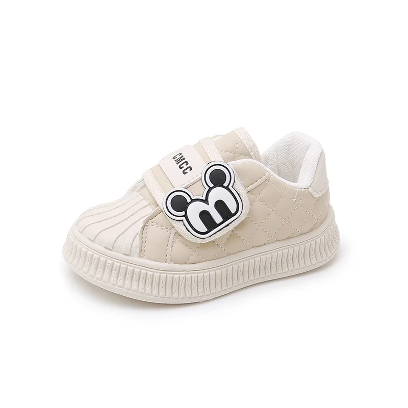 Sneakers per bambini primavera autunno modelli Beige Cartoon Soft antiscivolo ragazzi ragazze scarpe da passeggio nero bambini scarpe Casual per