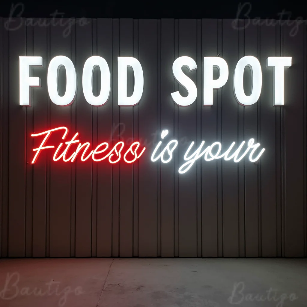 Custom LED Light Up Frontlit 3D Metal Sign For Storefront Business Outdoor Waterproof Illuminated Signage