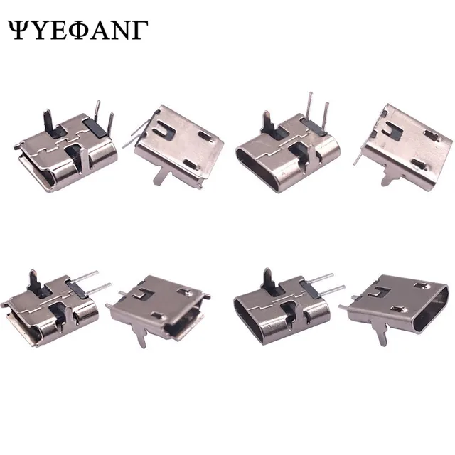 20 sztuk/partia złącze żeńskie Micro Usb 2Pin 90/180 stopni B do telefonu komórkowego złącze Micro Usb Jack 2 pinowe gniazdo ładowania
