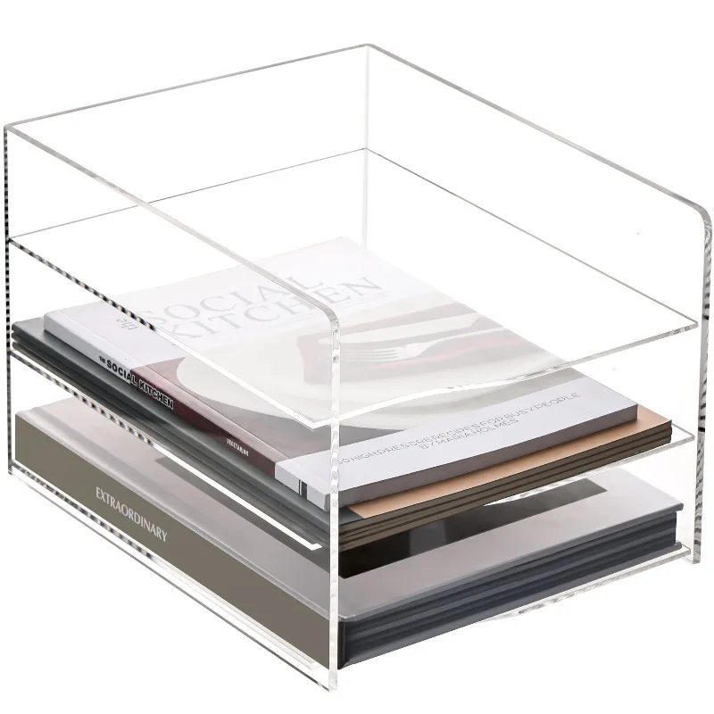 Transparent Desktop File Bin Multifunctional Document Sorter Large Capacity Magazine Organizer Simple Workstation Storage Holder