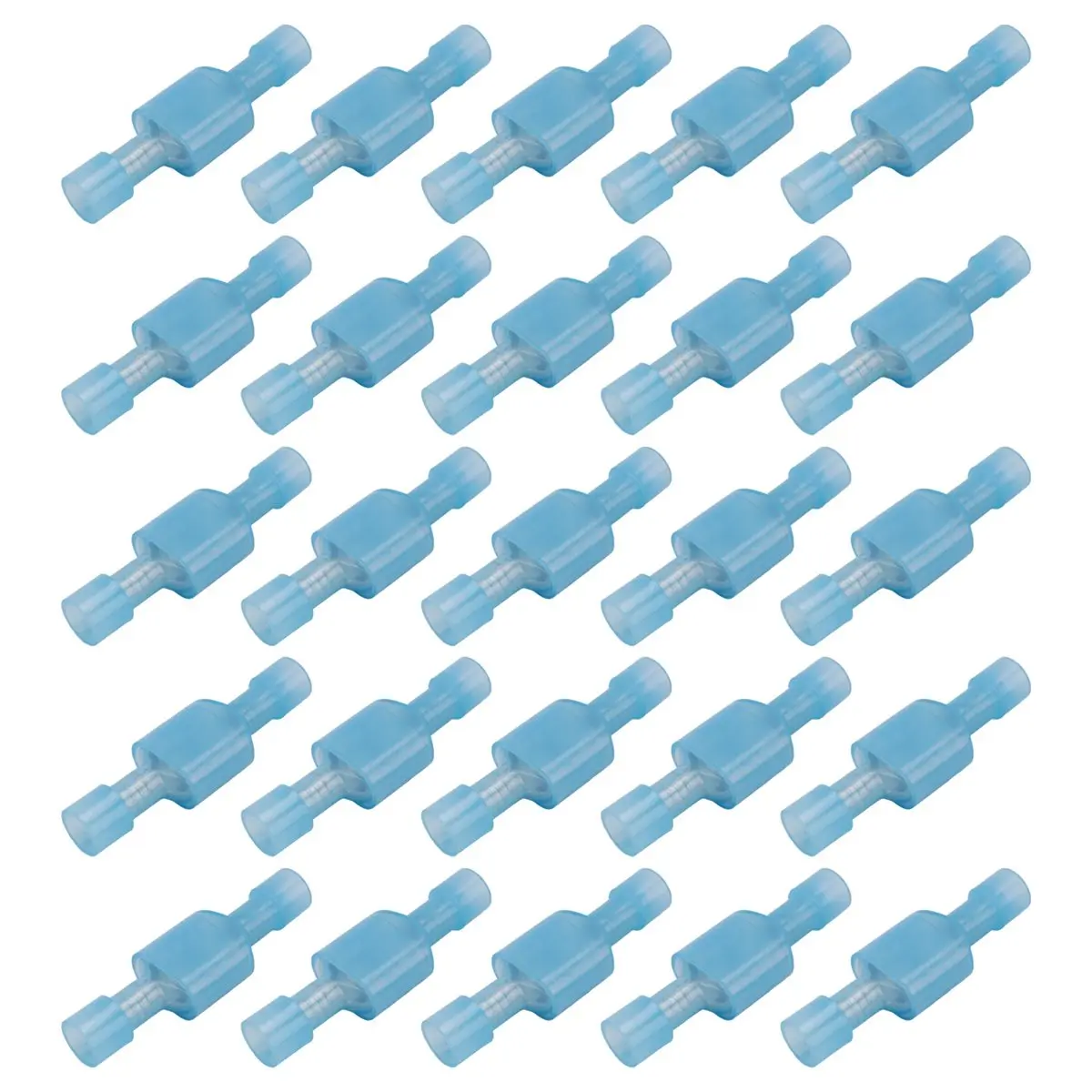 Friendly!50pcs Female & Male Fully Insulated Wire Terminals Connector Nylon Spade Connectors Blue