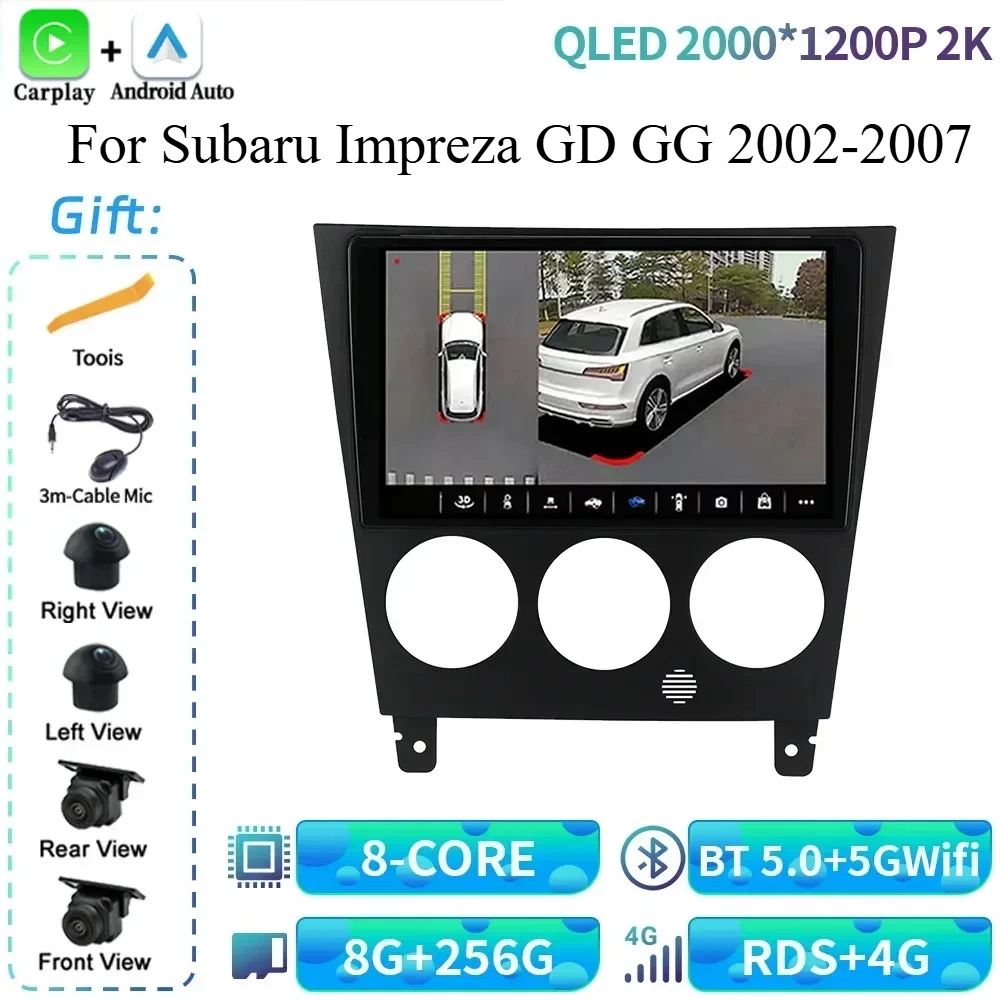 

For Subaru Impreza GD GG 2002-2007 Car Radio Multimedia 4G Wireless Bluetooth Carplay Navigation 4G GPS Touch Screen Android 14