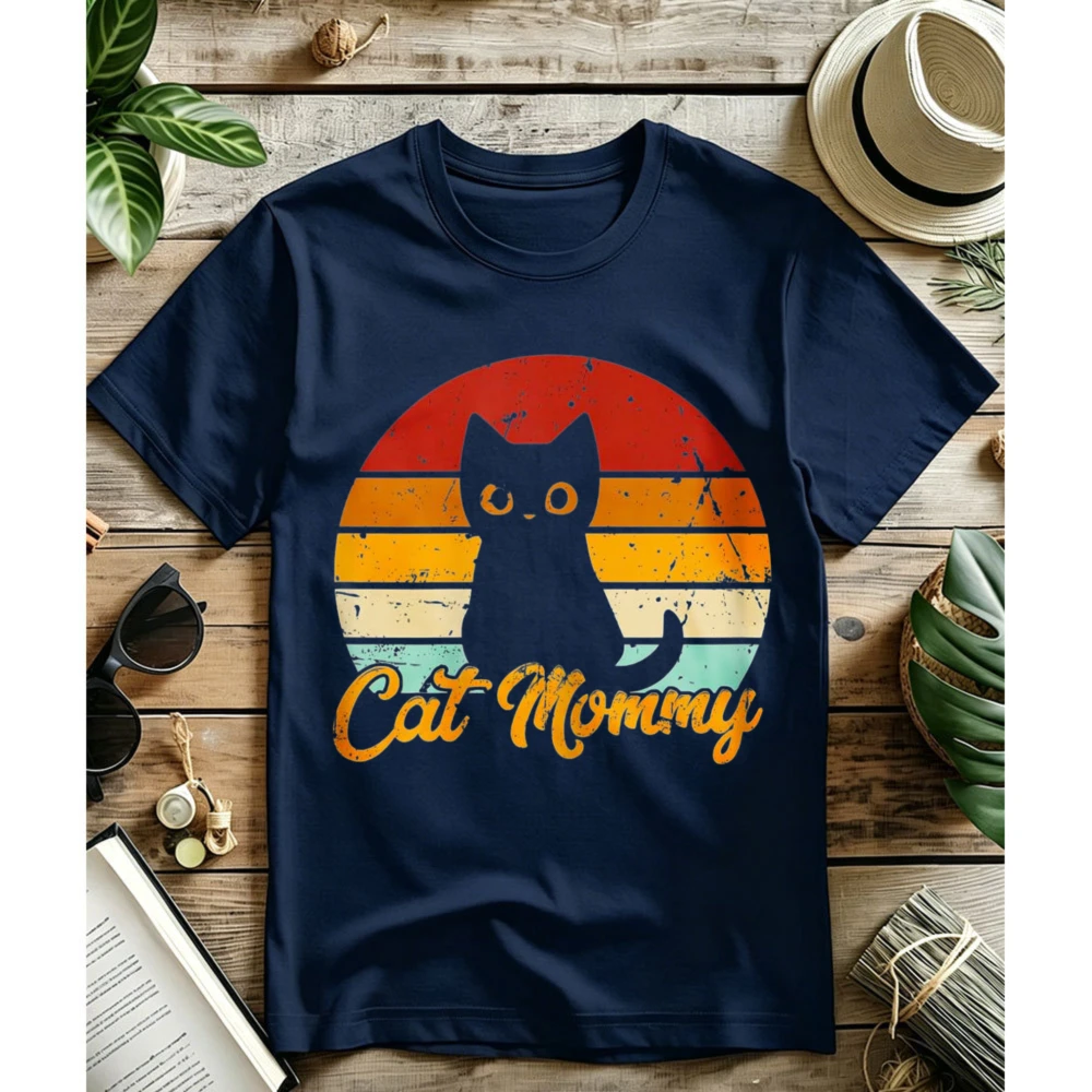 Camiseta Retro Vintage Estilo Años Ochenta para Amantes de los Gatos, Camiseta con Diseño Gráfico Y2K para Mujer, Ropa Vintage