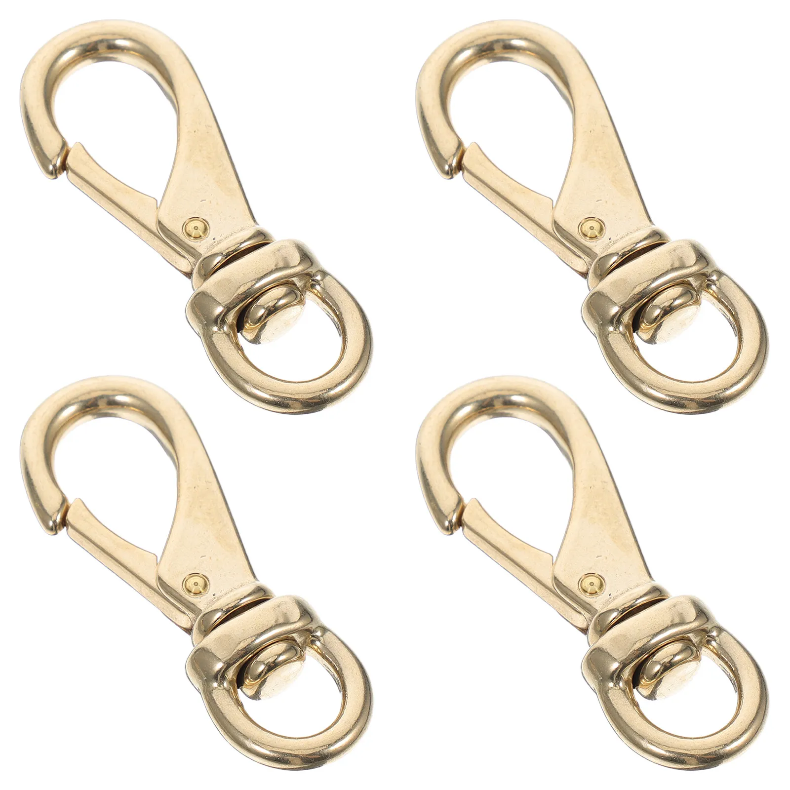 

4 шт. прочных латунных поворотных застежек-карабинов быстрого отсоединения для больших собачьих шлеек, анкерных линий, изделий из кожи и металла