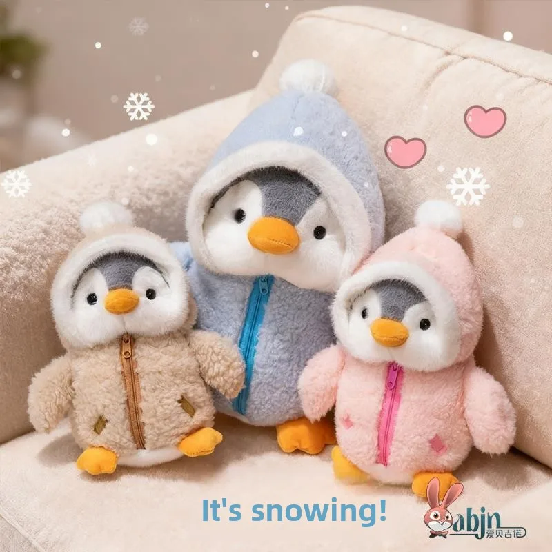 

Adorable Plu Toy Penguin Doll Comforter for Girls Birthday Gift Children's Toy Soft Stuffed Animal Doll PP Cotton Filled