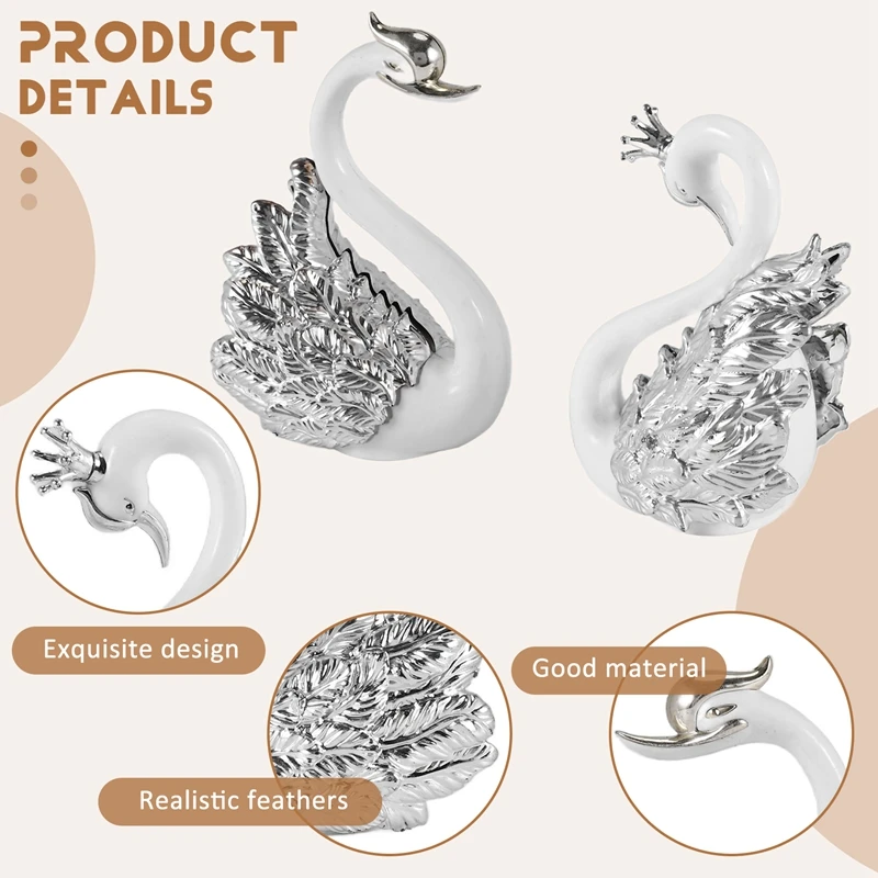 

Украшение лебедя, 2 шт., фигурки украшений лебедя, украшение торта лебедя, украшение автомобильных фигурок, домашняя свадьба B